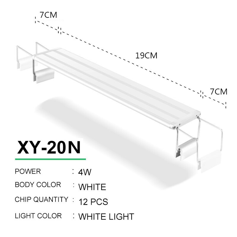 Oświetlenie LED do akwarium 15-57cm wysokiej jakości lampa do akwarium z wysuwane uchwyty białe i niebieskie ledy pasuje do akwarium: XY-20N White