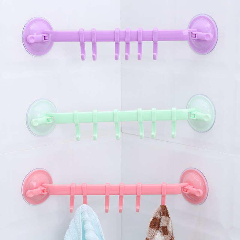 Badrum köksverktyg justerbart krokställ dubbel sugkopp handduksställ hängande hyllor krokhållare lås typ sugkrok