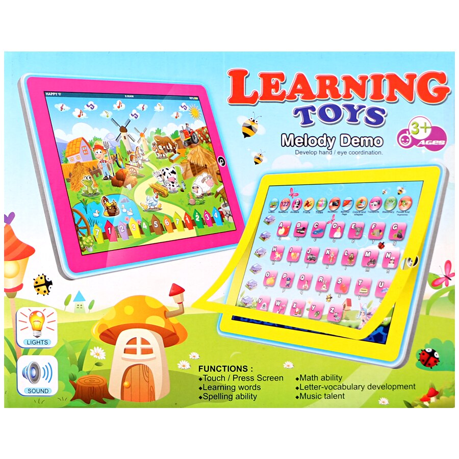 Learning Toys English Language Learning Machine Toy Pad Tablet 11 Function Letters Word Math and Music With Light Toy Computer