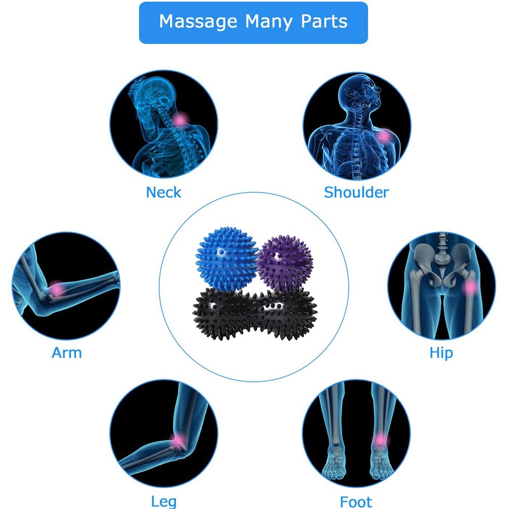 Massage hedgehogs Ball Back Roller Spiky Peanut Massager Plantar Gym ball stressbal Acupressure Therapy Pilates Fitness Ball
