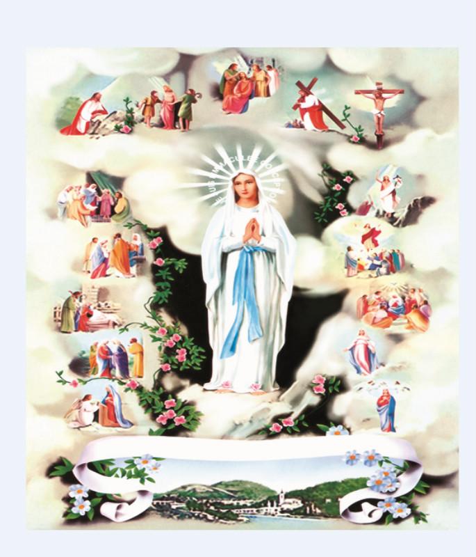 3D driedimensionale Maagd Maria Jezus Katholieke heilige 25X35CM onze dame