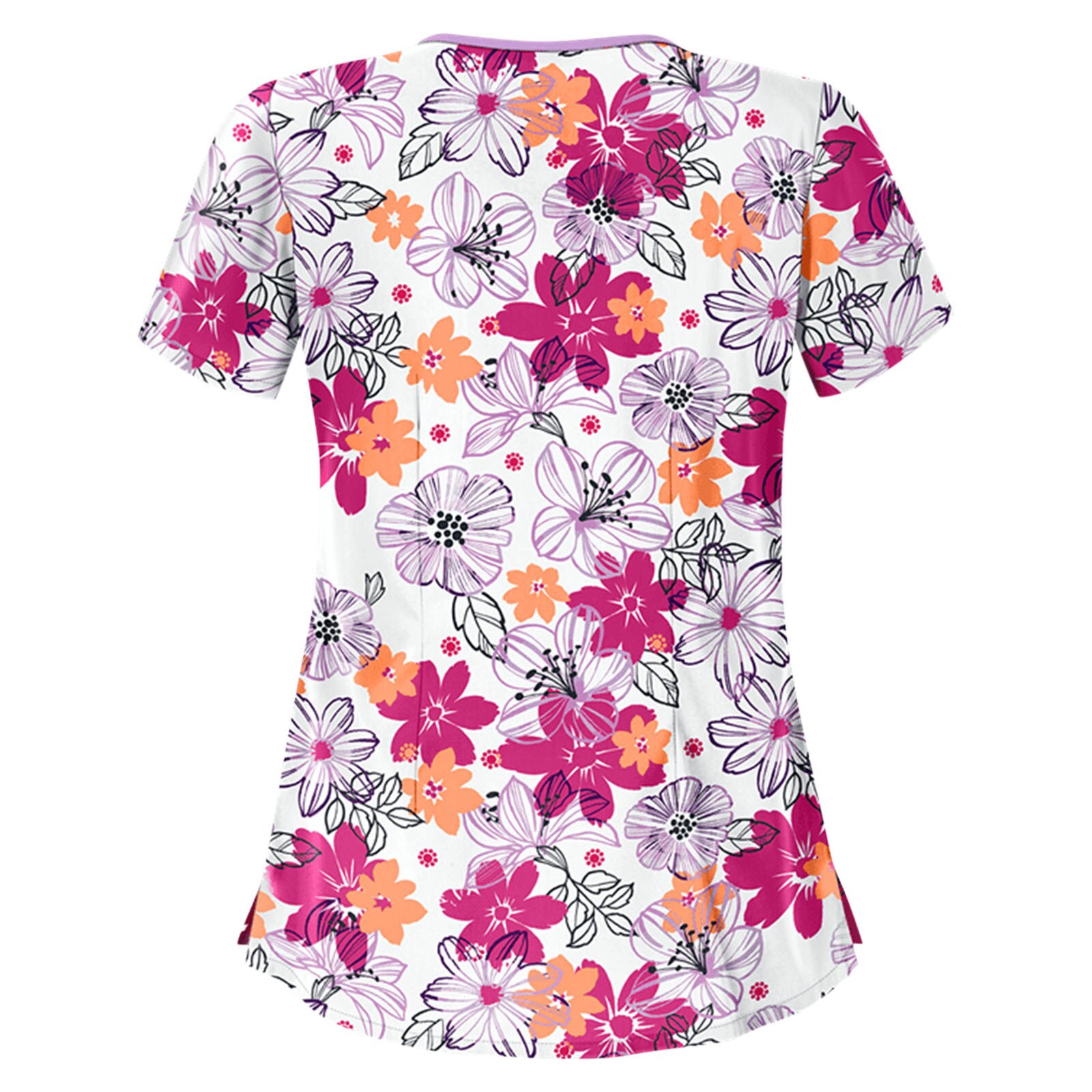 Uniforme de gommage pour femmes, uniforme de travail à manches courtes, Blouse imprimée à fleurs, J30,