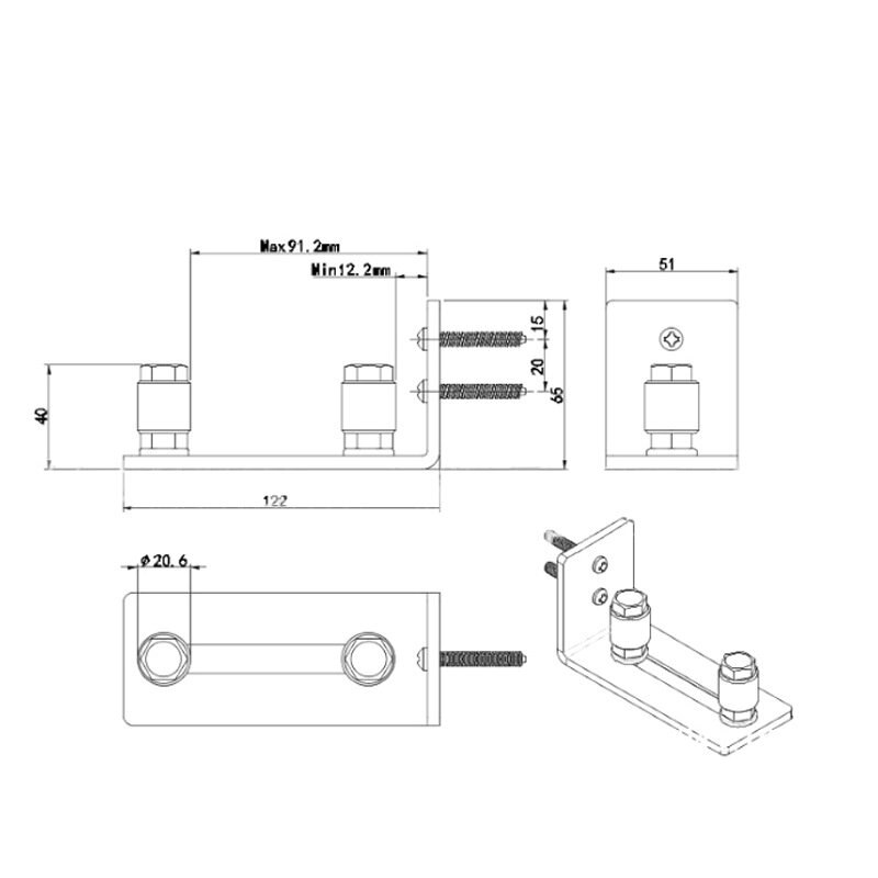 Carbon Steel Sliding Barn Door Wall Mount Bottom Adjustable Floor Guide Roller Locker Rail Mechanism Furniture Home Hardware