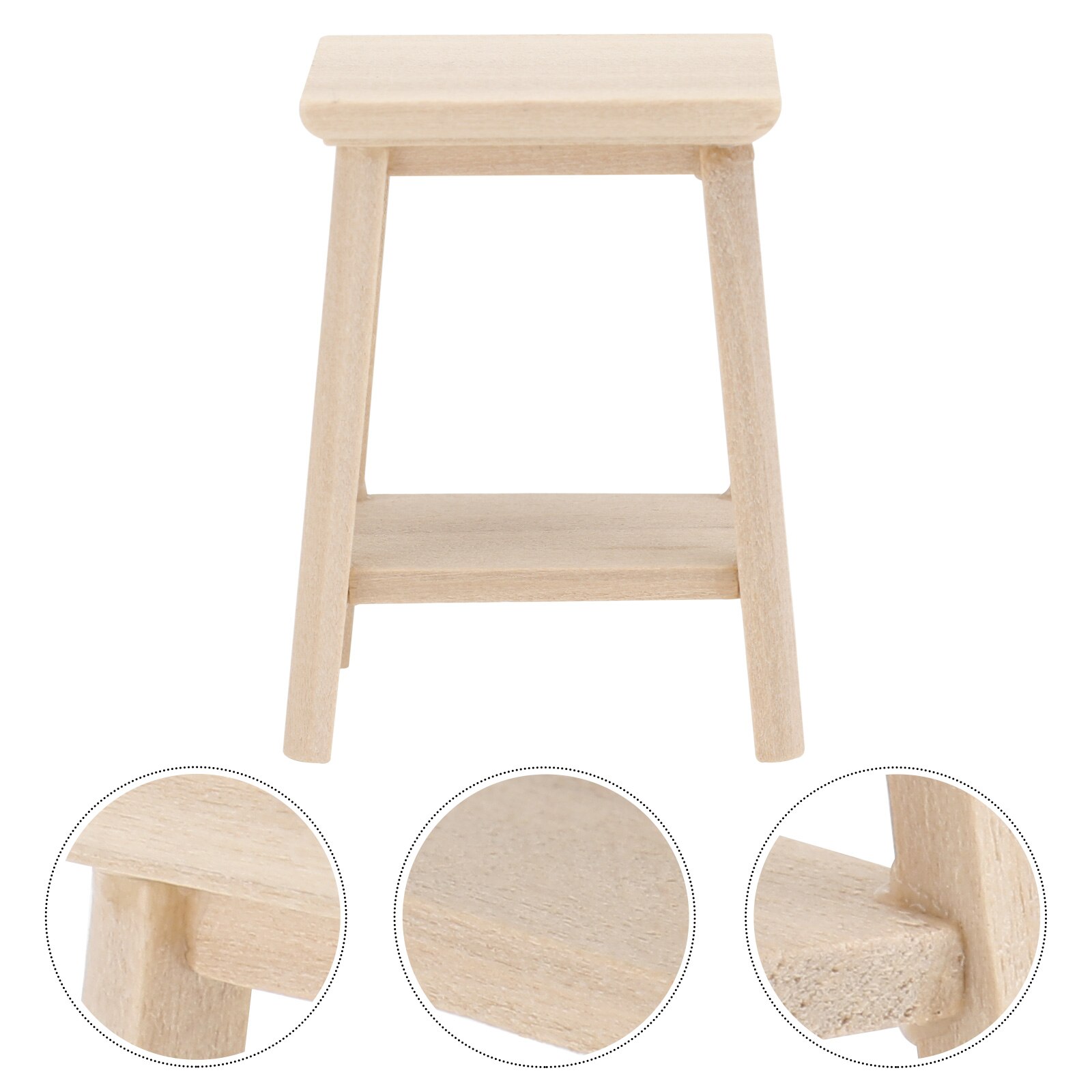 1pc Wooden Mini Furniture Stool Model Wooden Furniture Model Mini House Model Mini Stool Model
