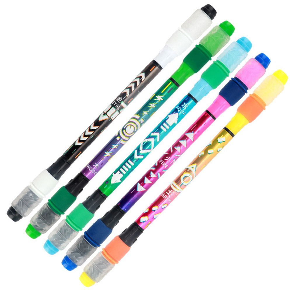 1PC Rotating Gaming Pen Anti-Skid Rolling Spinning Pen Intelligence Toy Pressure Relief Stationery Office School Writing Supply: F-Random color-1PC