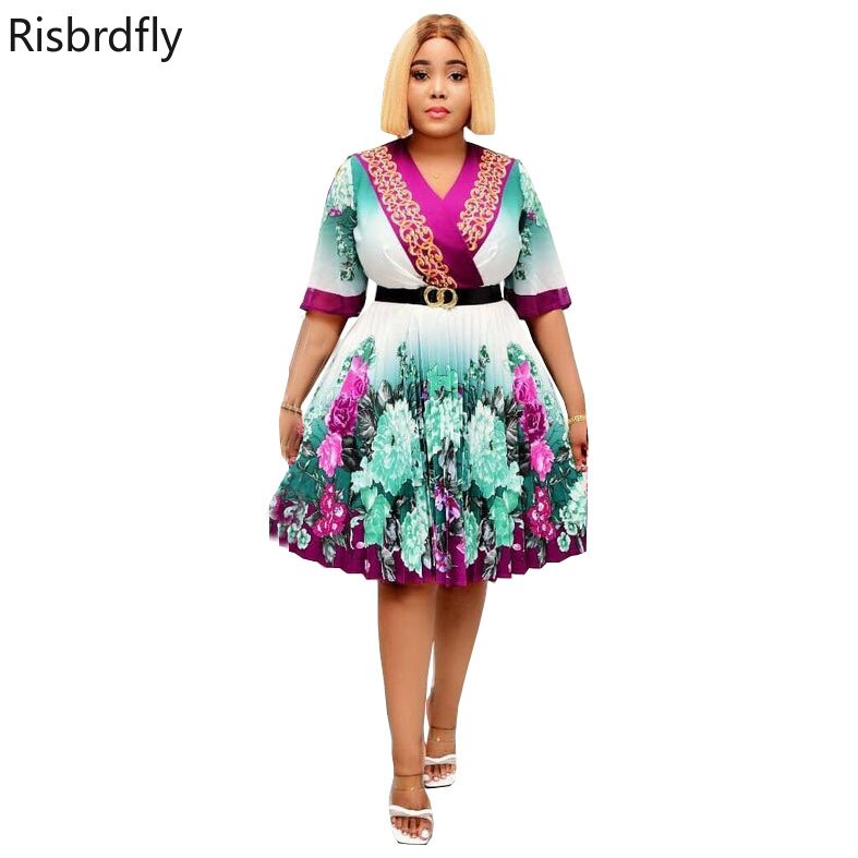 Vestidos africanos estampados para mujer, ropa africana por debajo de la rodilla para verano,