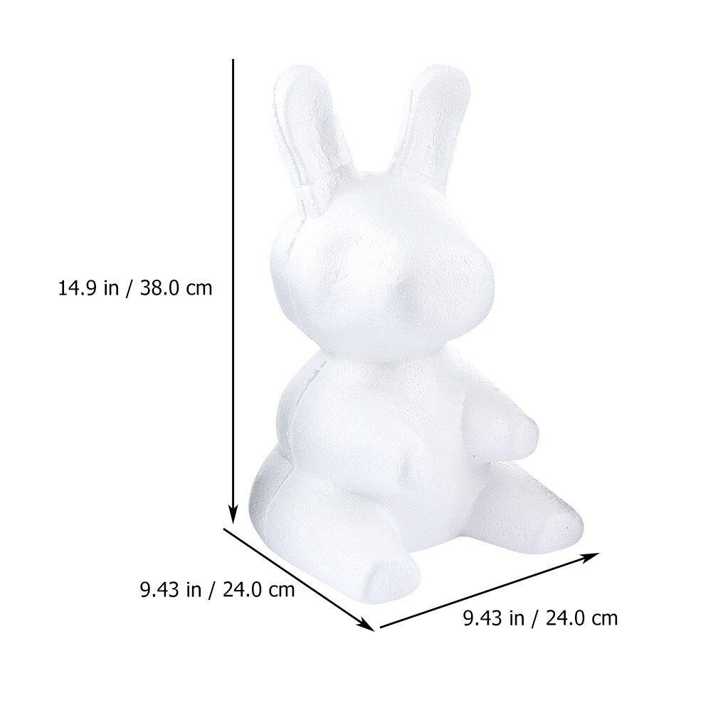 2pcs DIY Foam Rabbit Mold Decorative Foam Rabbit Mold Lovely Modeling Foaming DIY White Embryo Foam Flower Arrangement Model