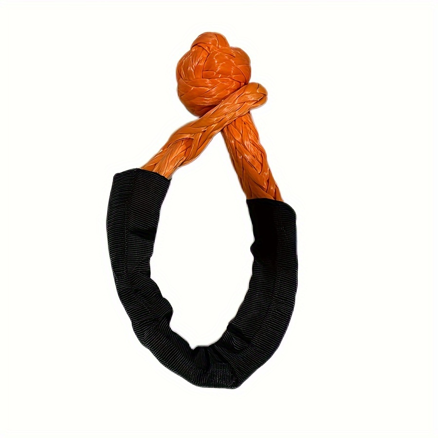 Crochet de remorque en corde à manille souple, crochet en forme de U, connexion souple, corde de remorque élastique tout-terrain, Traction universelle tressée: Orange