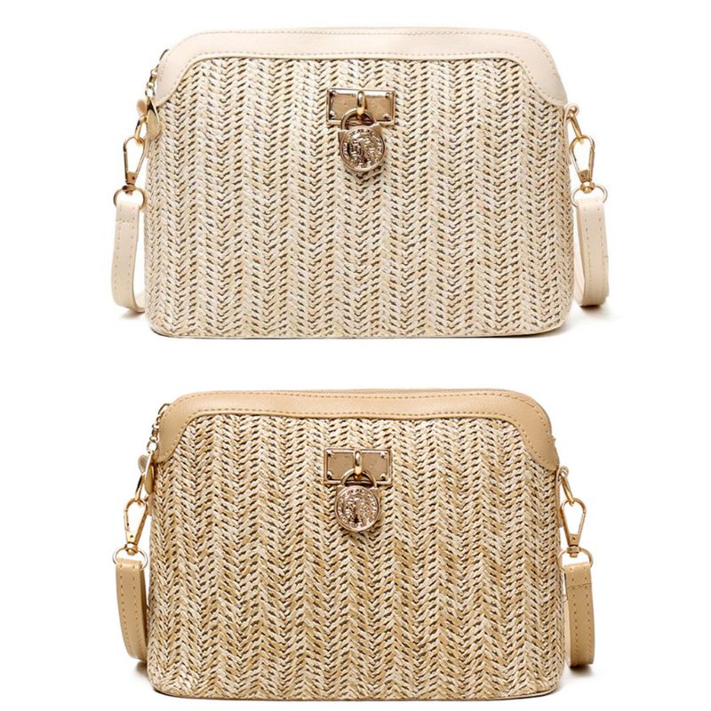 Damenhandtasche, schultertasche, sommerliche stroh-umhängetasche, hochwertige
