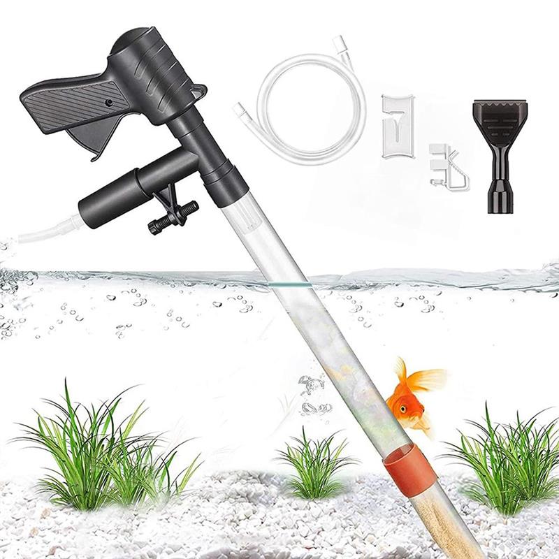 Multifunctional Aquarium Gravel Cleaner Quick Water Changer with Air-Pressing Button Fish Tank Sand Cleaner Kit