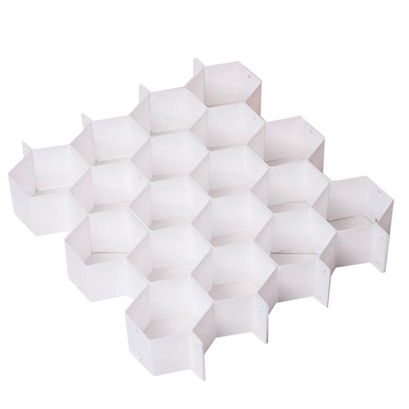 Einstellbare Schublade Waben Schindel Partition Divider Box Separator DIY Grid Lagerung Organizer Zell Sortierung Höschen Socken: WHITE