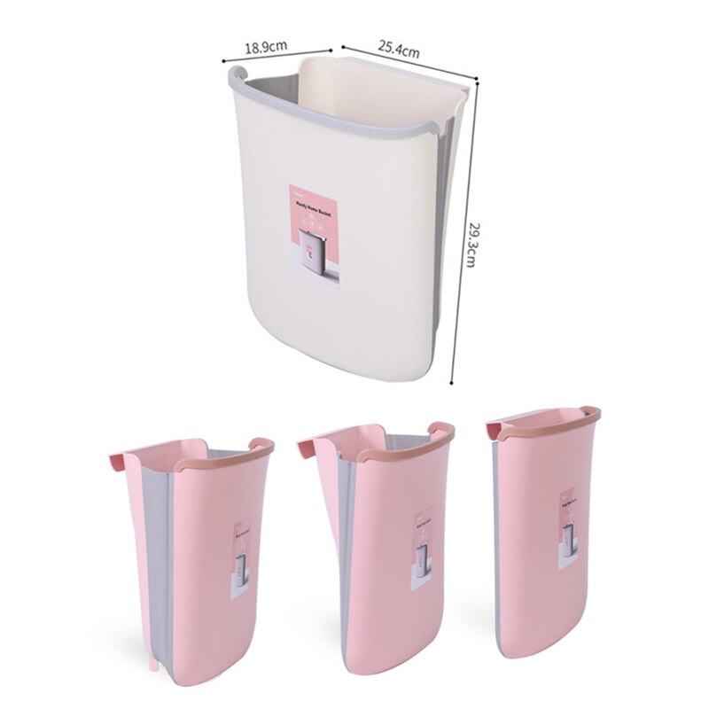 Hanging Folding Trash Cans Kitchen Wall Mounted Waste Bins Portable Bathroom Garbage Holders Dustbin Plastic Bin Waste Buckets