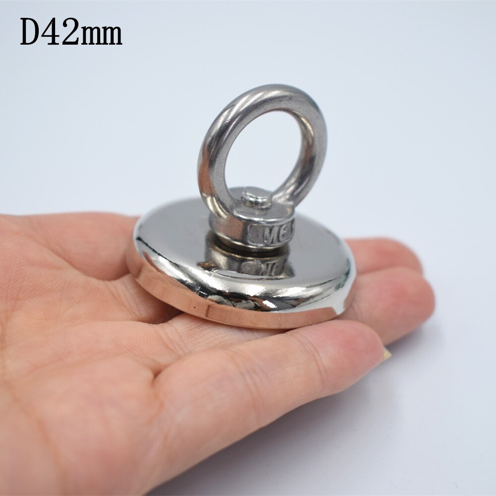 Super Strong Magnet Pot Fishing Magnet Salvage Fishing Hook Magnet Imanes Strongest Permanent Powerful Magnetic round: D42mm