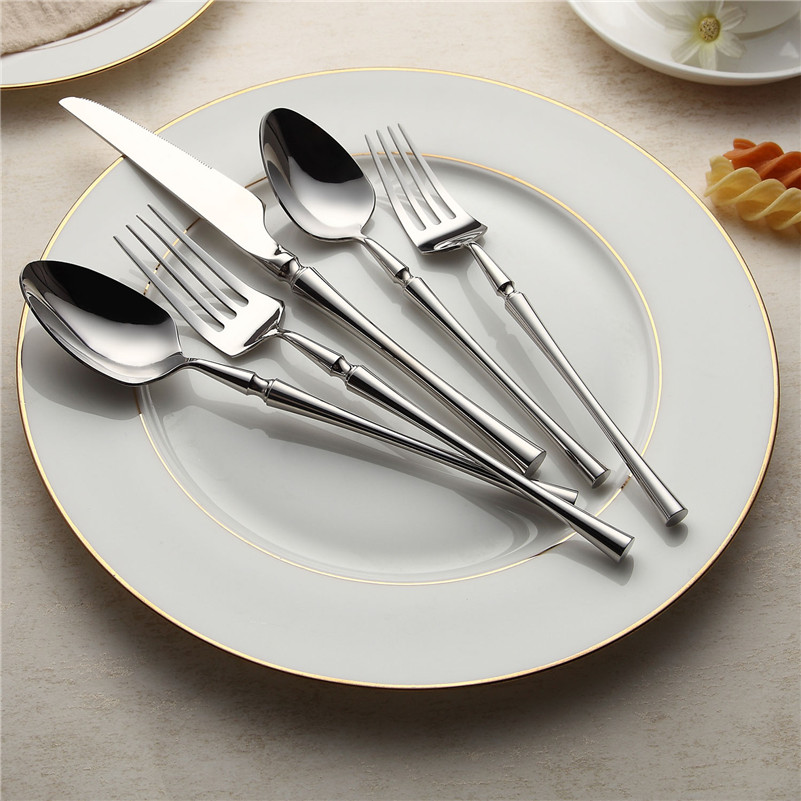 6pcs Luxury 18/10 Stainless Steel Dinner Knife Cutlery Kitchen Steak Knife Silverware Tableware Gothic Wedding (just knife)