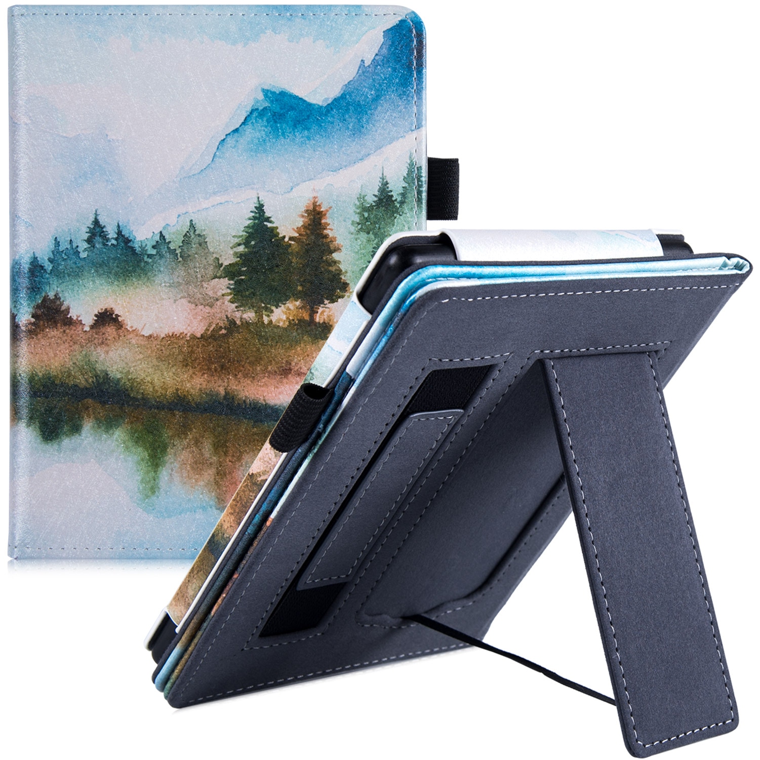BOZHUORUI Colorful Case for Pocketbook Aqua 2/Pocketbook 614/615/624/625/626/640/641 - with Hand Strap/Stand/Magnetic Closure