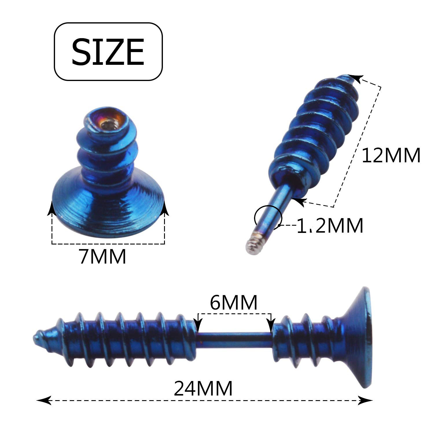 5 Pairs Punk Men &amp; Women Stud Earring Anti Allergic Stainless Steel Body Piercing Whole Screw Stud Earrings Funny jewelry