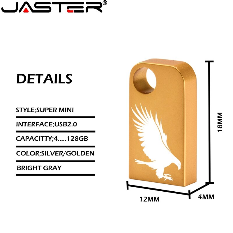 JASTER USB 2.0 metal belt chain gold silver black pen drive 4GB 8GB 16GB 32GB 64GB 128GB USB flash drive (over 10PCS free LOGO)