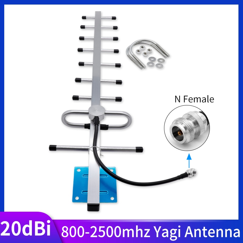 extérieure 20dBi Yagi antennes Internet Booster 800 mhz-2500 mhz N femelle connecteur Yagi antennes avec installer des outils