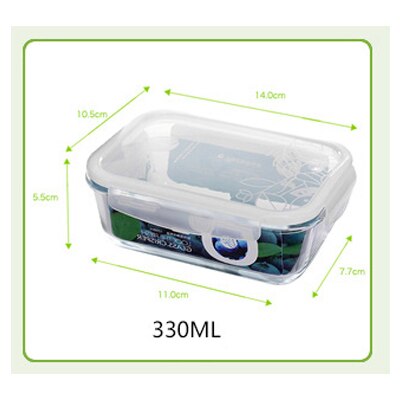 Glas måltid tilberedt mad opbevaring madpakke med bpa-fri lufttætte snaplås låg præp frys genopvarm ovn sikre beholdere sprødere: 330ml