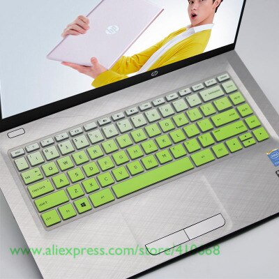 Silicone Toetsenbord Cover Skin Voor HP 14q-by001AX by002AX bu001TU bu001TX bu003TX bu101TX bu102TX 245 G6 245 G7 246 G6: Gradual green