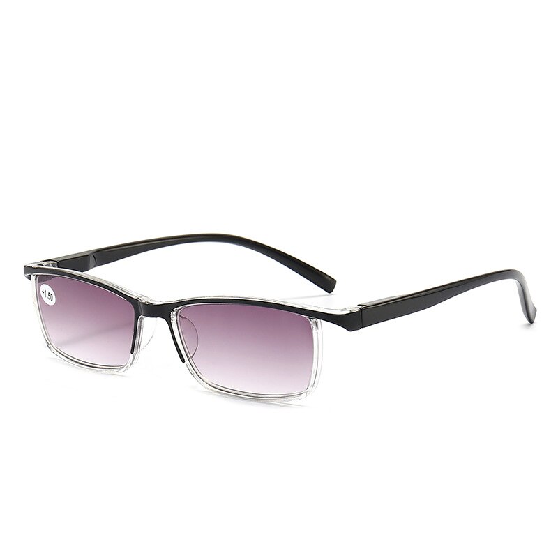 Lunettes de lecture unisexes à trois lentilles claires, à la , dégradé de couleur, 2021TR90: +350 / black