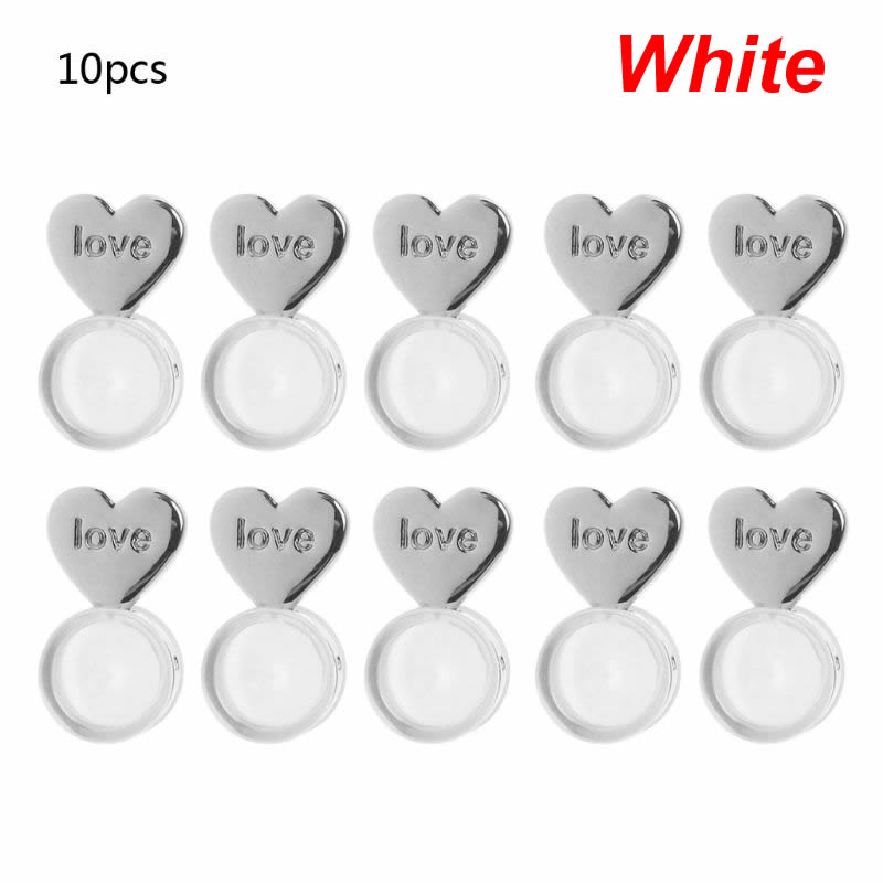 10Pcs Heart Love Magic Earring Lifters Earring Lifts Backs Adjustable Hypoallergenic Earring Nuts Ear Lobe Support: White