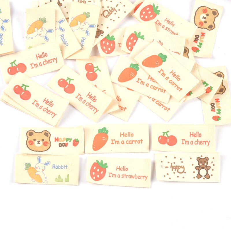 50 Stuks Doek Lederen Labels Beer Fruit Prints Tag... – Grandado