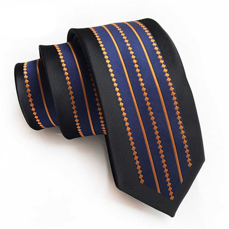 6cm Striped Narrow Ties For Men F tie Wedding Suit Gravata Black Polyester Cravat Necktie Party Business Neck Tie