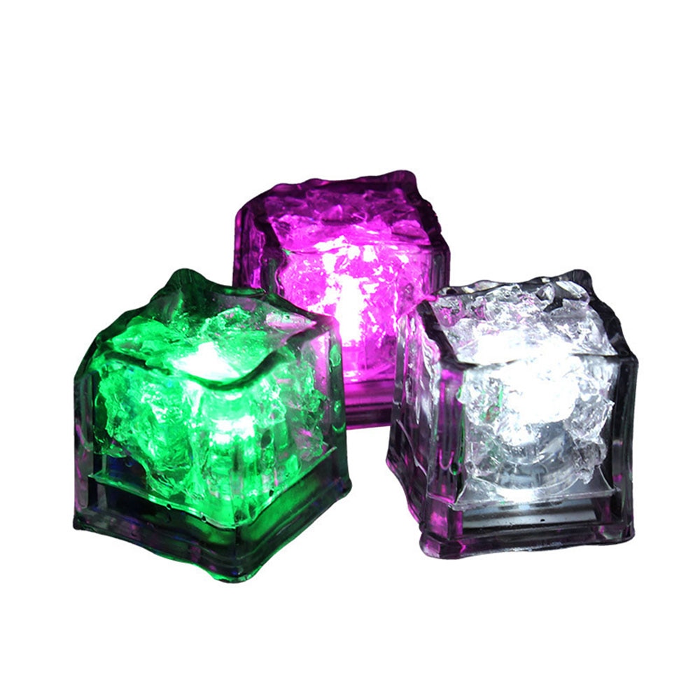 12 Uds. Cubitos de hielo luminosos coloridos Sensor táctil luz de noche LED de agua sensoral luminosa luz de noche Barra de hielo fresco esencial