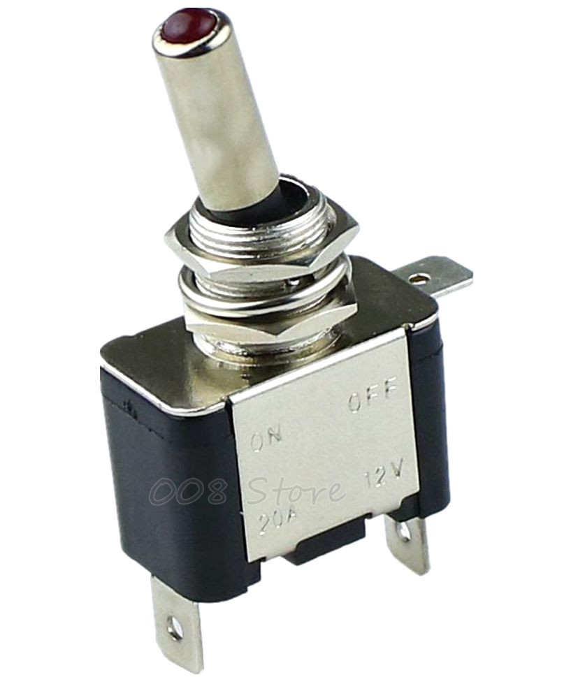 Red illuminated LED Toggle Switch With Missile Style Flick Cover Car Dash 12V TM: LED