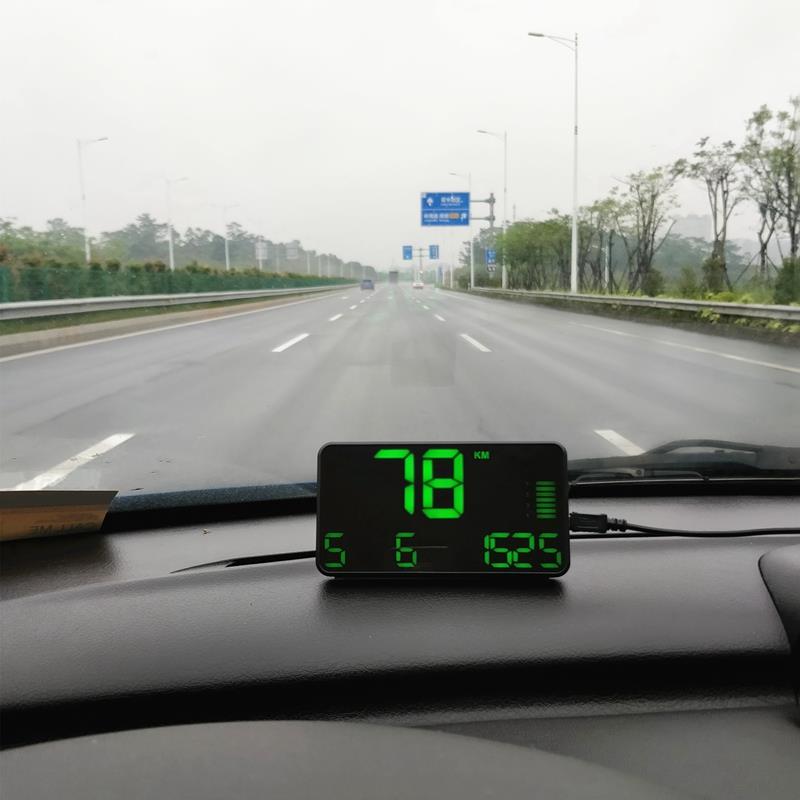 C90 c snelheidsmeter hud-display auto hud met oversnelheidsalarm, rijtijd digitale autoklok, kilometerteller
