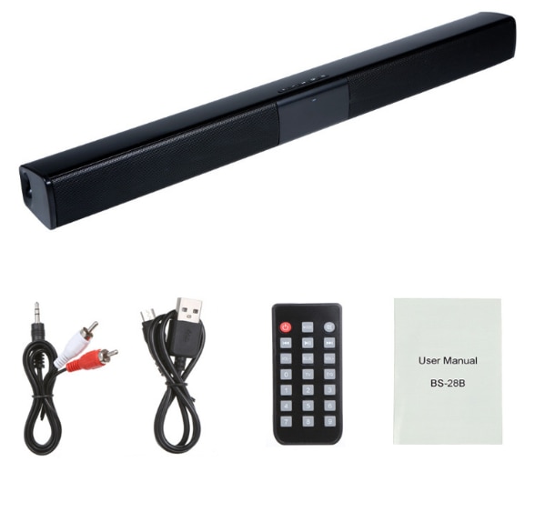 20W TV Sound Bar Wired and Wireless Bluetooth Home Surround SoundBar for PC Theater TV Speaker