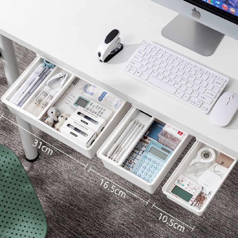 Hidden drawer storage box under the desk large desk office good things shelf under the desk hidden artifact: S M L