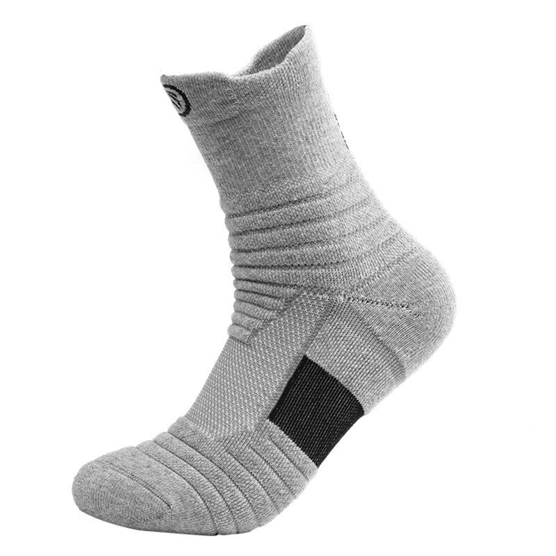 Calcetines deportivos Elite de baloncesto para hombre, parte inferior de toalla gruesa, transpirables, de , profesionales, calcetines de deporte para exteriores: gray-long