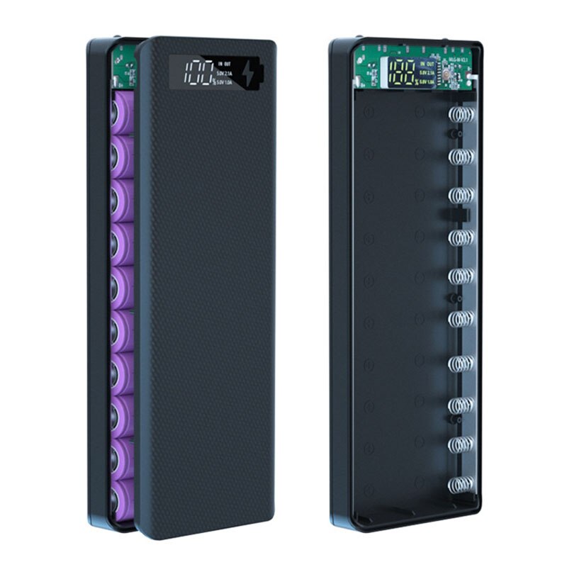 Pd Diy Power Bank Case 10*18650 Battery Charger Box Qc Quick 18650 Batterij Houder Dual Usb Mobiele Telefoon lader Shell Geen Batterij