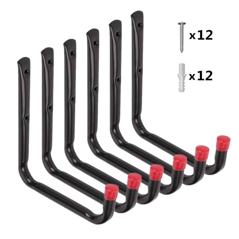 6Pcs Large Heavy Duty Storage Hanging Hooks Home Garage Bike Ladder Wall Mounted Brackets Hook Durable Ganchos para colgar
