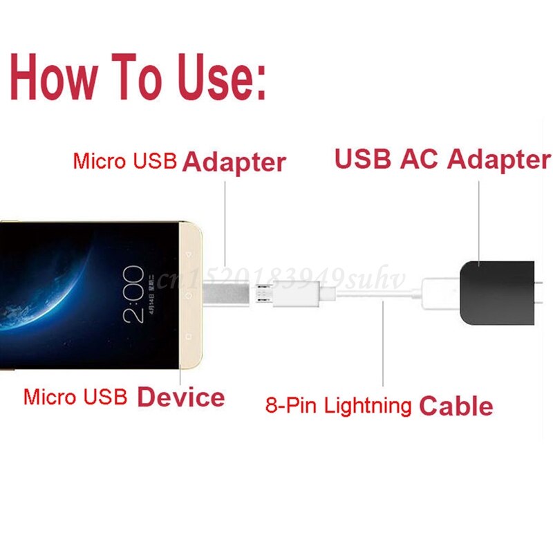 8-Pin Bliksem Female Naar Micro Usb Male Adapter Converter Voor Lg Xiaomi Huawei