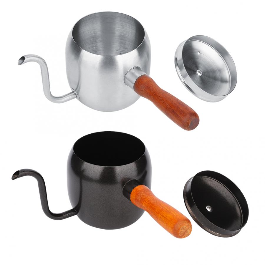 Household 500ml Teapot Long Spout Electrica Kettle Coffe Cafetera Coffee Machine Stainless Steel Coffee Pot Coffee Drip Kettle