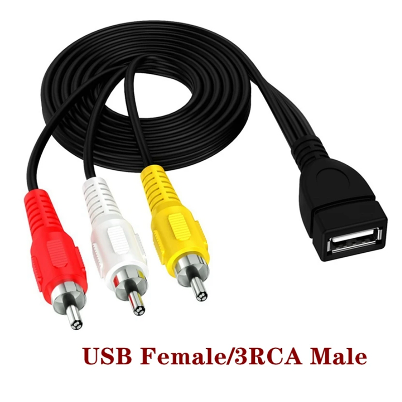 USB Männlich Weiblich Stecker Auf 3 schnallen-buchse Adapter Audio- Konverter Video AV USB Zu 2 RCA Kabel Für HDTV TV Fernsehen draht Kabel Kabel: verrotten / < =0.5m