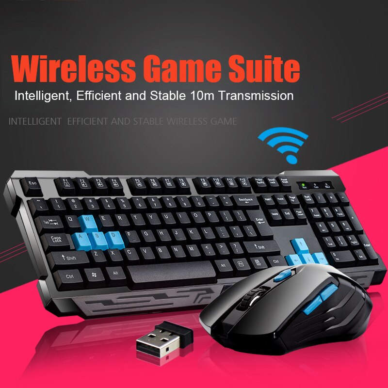 Keyboard Mouse Combos Waterproof Multimedia 2.4GHz Wireless Gaming Keyboard USB Cordless Mous NK-Shopping: Default Title