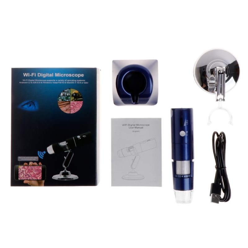 Nyeste wifi digital 1000x usb mikroskop lup kamera 3 farver 8 led 1080p til android ios iphone ipad