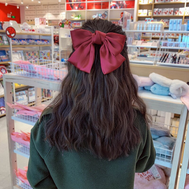 's shu xin Celebrity Style Large Bow Hair Band Lolita Red Flannel Hair Band for Tying Hair Headband South Korea Hair Accessories