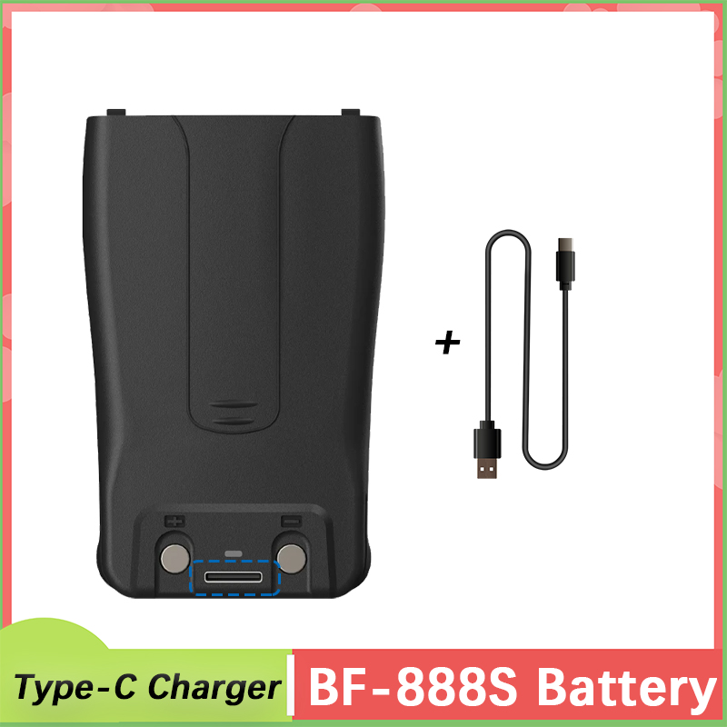 Baofeng BF-888S Walkie Talkie Battery Type-C Charger 1500mAh BL-1 for BF-666S BF-C1 H-777 BF-777S RT21 F26 Rechargable Batteries: Blue