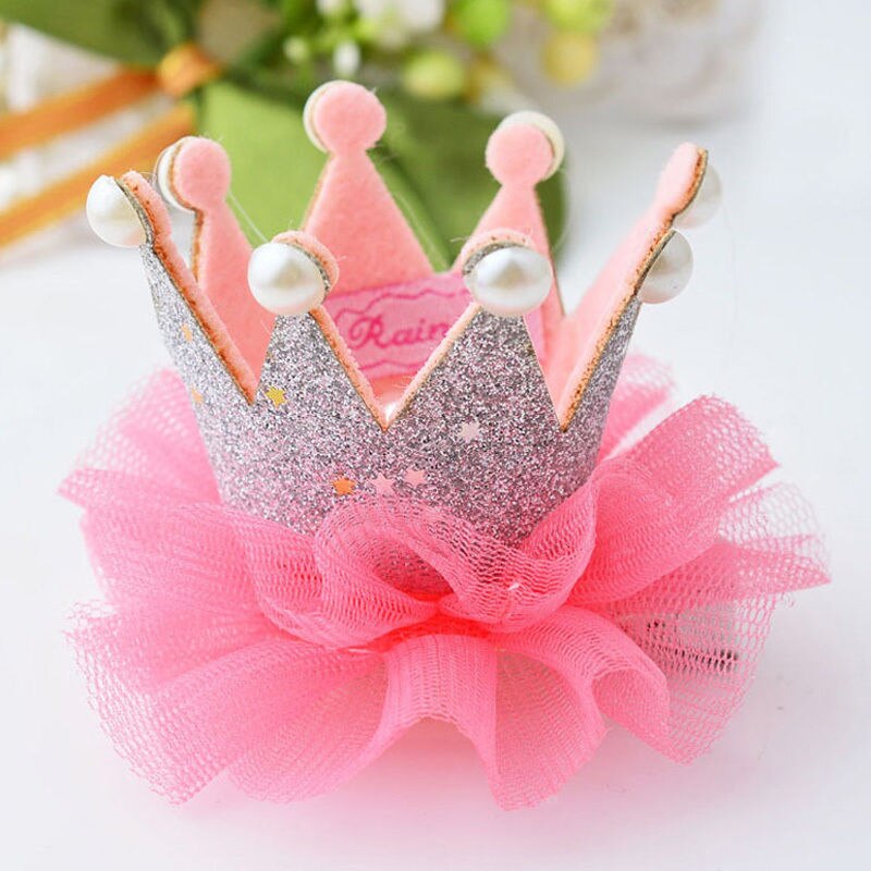 Corona para niña, pinza de pelo Princesa, encaje, perla, estrella brillante, diadema, tocado con pasadores horquillas, accesorios para el cabello
