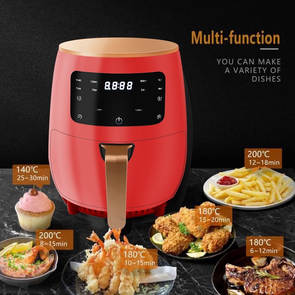 220V Multifunction Air Fryer Without Oil free Health Fryer Cooker Smart Touch LCD Deep Airfryer Pizza Fryer for French fries