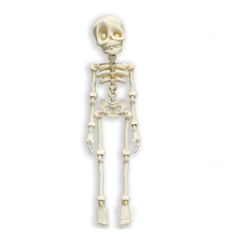 Halloween Skeleton Skeleton Magnetic Refrigerator Sticker Model Ornament 3D Printed Joint Removable Skeleton Artifact Sticker: WHITE