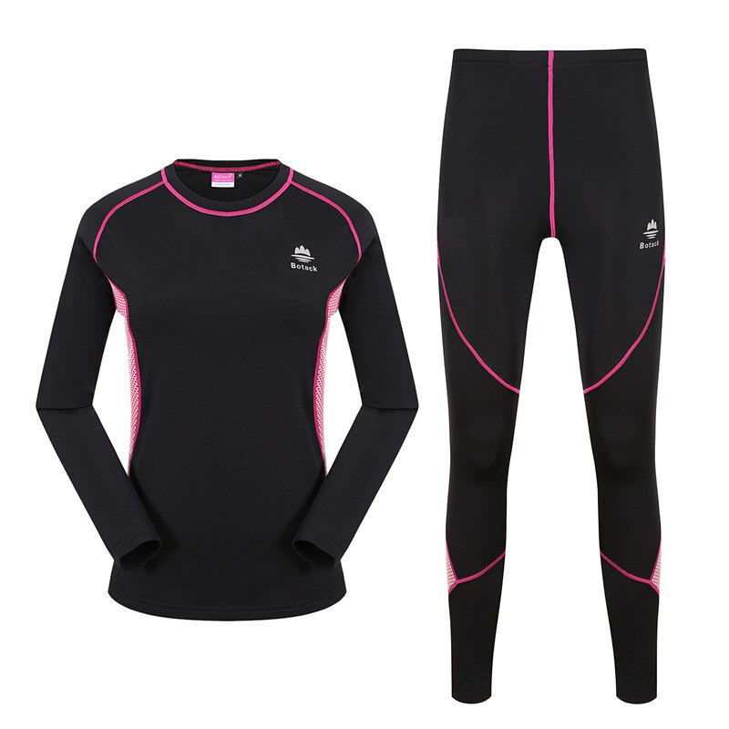 Extérieur à séchage rapide femmes sport thermique underwe tenue de sport dame chaude auto-culture antistatique résistant à l'usure vêtements froids: Black / M