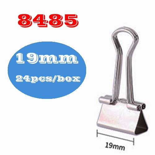 Caja de clips metálicos Deli 8843, caja de clips para papeles de 19mm, 25mm, 32mm, caja completa, 12 Uds.: 19mm(24pcs)