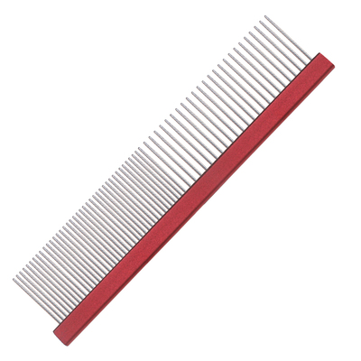 20 x 4.5cm rustfri stål kamme til hunde farvet frisør kæledyr pleje kam: Rød