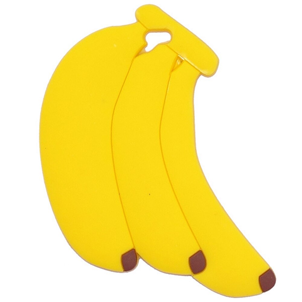 1PCS PVC Luggage Tag Silicone Cartoon Cute Fruits Suitcase Tags Name Address Holder Baggage Boarding Tags Label: Banana